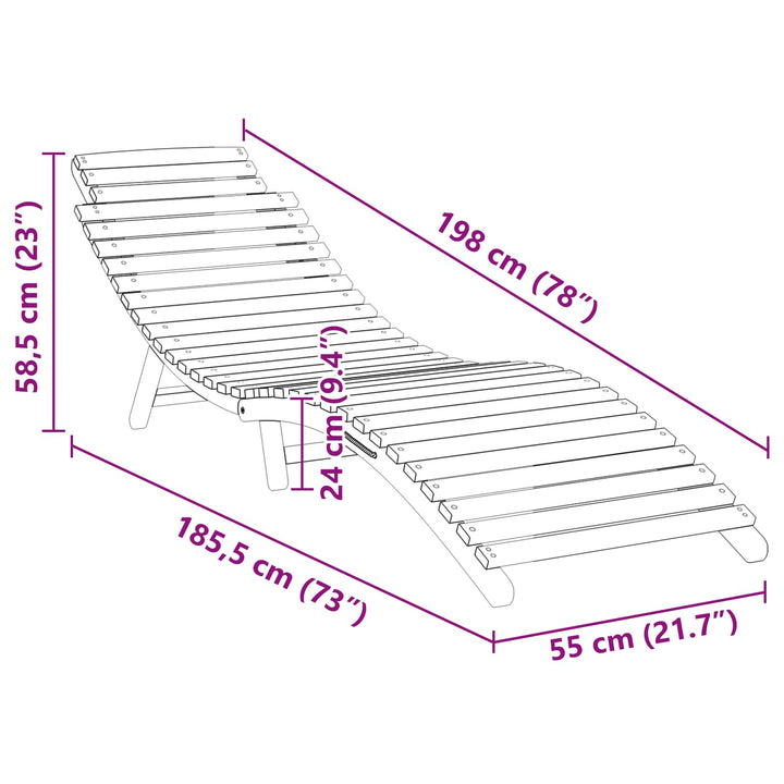Solstol Brun 198 x 55 x 58,5 cm Massiv Teaktræ