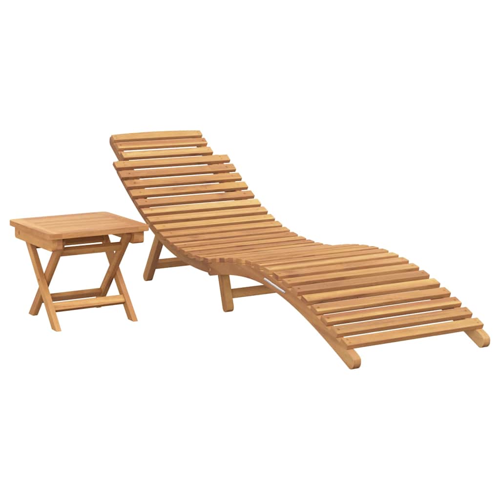 Solstol 2 pcs Brun 198 x 55 x 58,5 cm Massiv Teaktræ