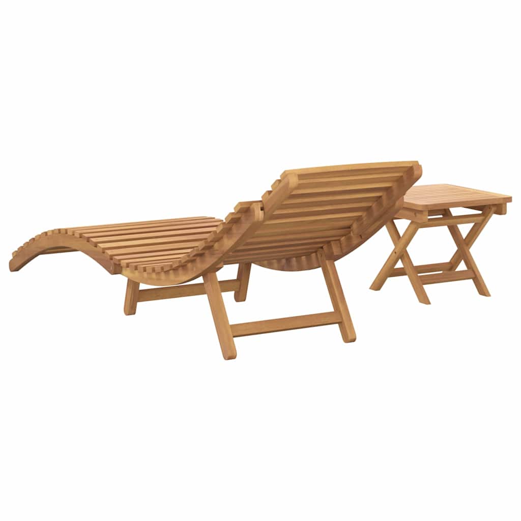 Solstol 2 pcs Brun 198 x 55 x 58,5 cm Massiv Teaktræ
