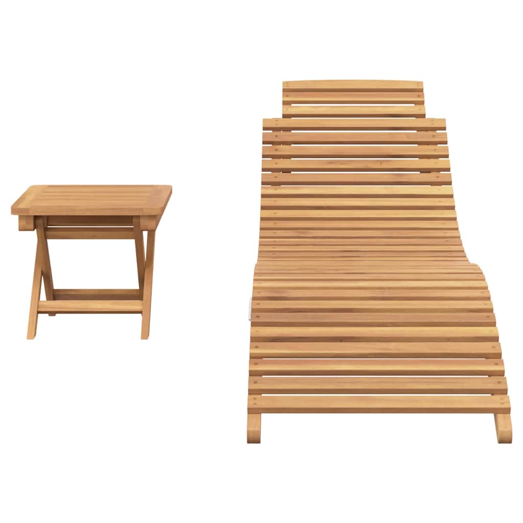 Solstol 2 pcs Brun 198 x 55 x 58,5 cm Massiv Teaktræ
