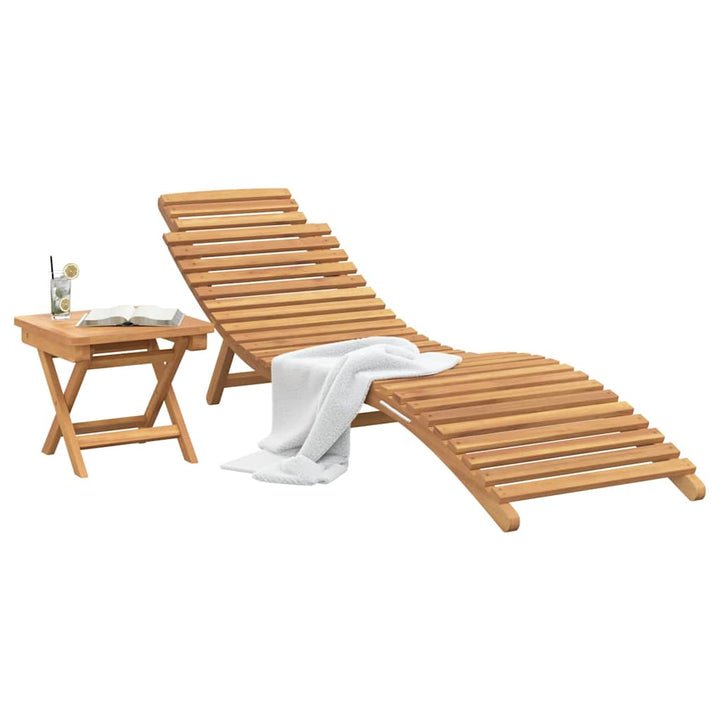 Solstol 2 pcs Brun 198 x 55 x 58,5 cm Massiv Teaktræ