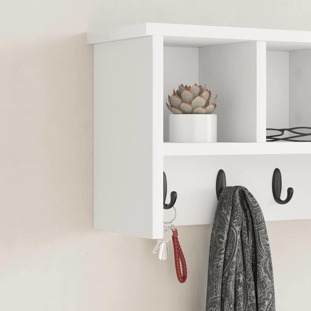 Vægmonteret Jakkeholder Vægmonteret Hvid 50 x 16 x 26 cm