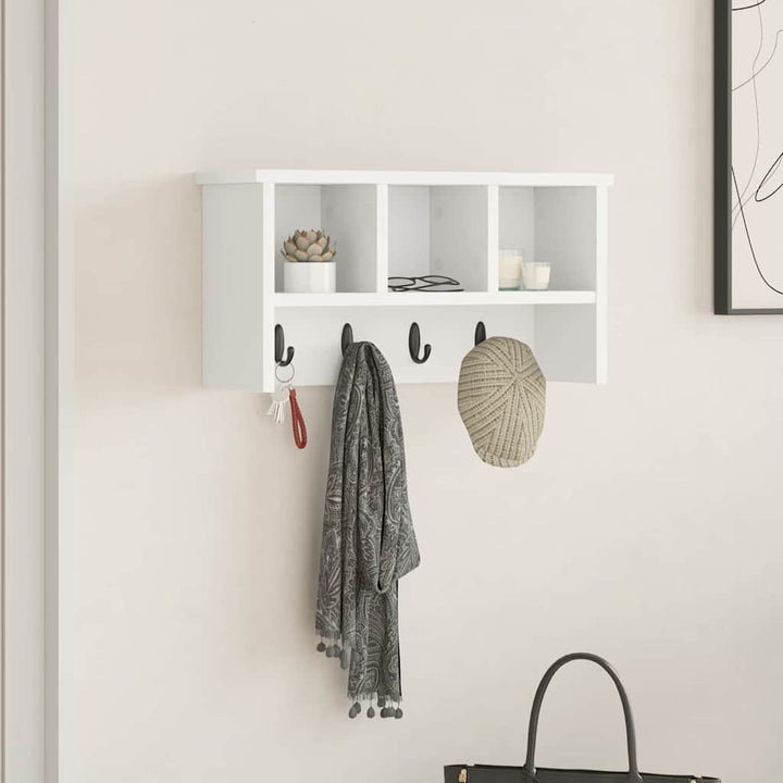 Vægmonteret Jakkeholder Vægmonteret Hvid 50 x 16 x 26 cm