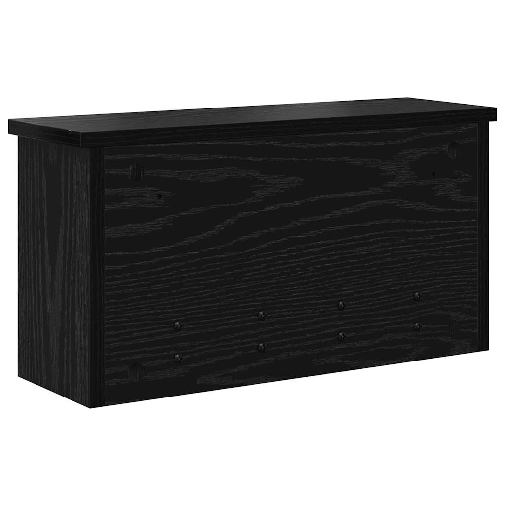 Vægmonteret Jakkeholder Sort eg 50 x 16 x 26 cm Konstrueret træ