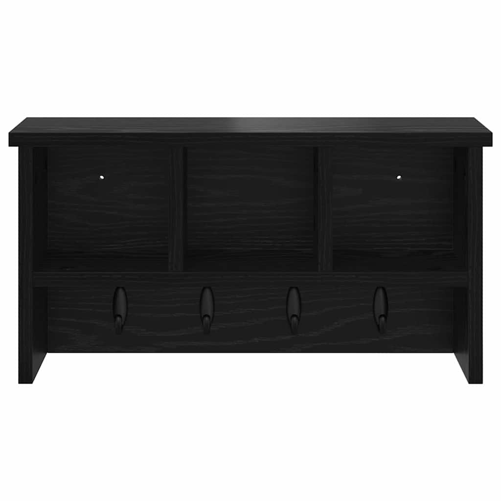Vægmonteret Jakkeholder Vægmonteret Sort eg 50 x 16 x 26 cm