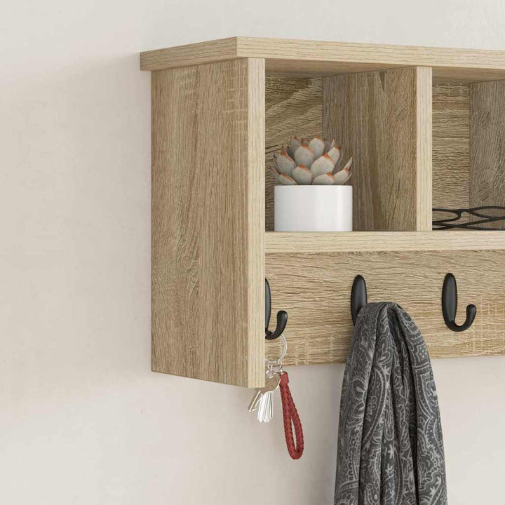 Vægmonteret Jakkeholder med hylde Sonoma eg 50 x 16 x 26 cm