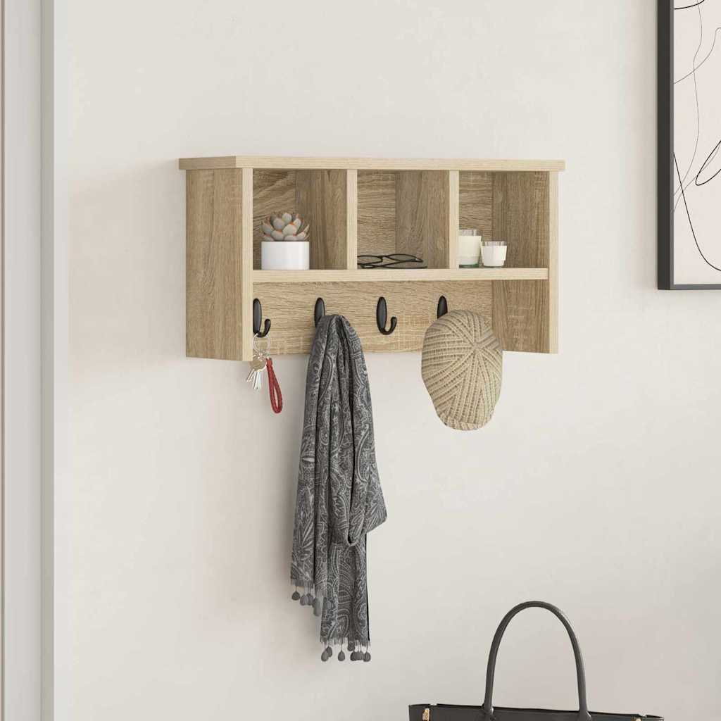 Vægmonteret Jakkeholder med hylde Sonoma eg 50 x 16 x 26 cm