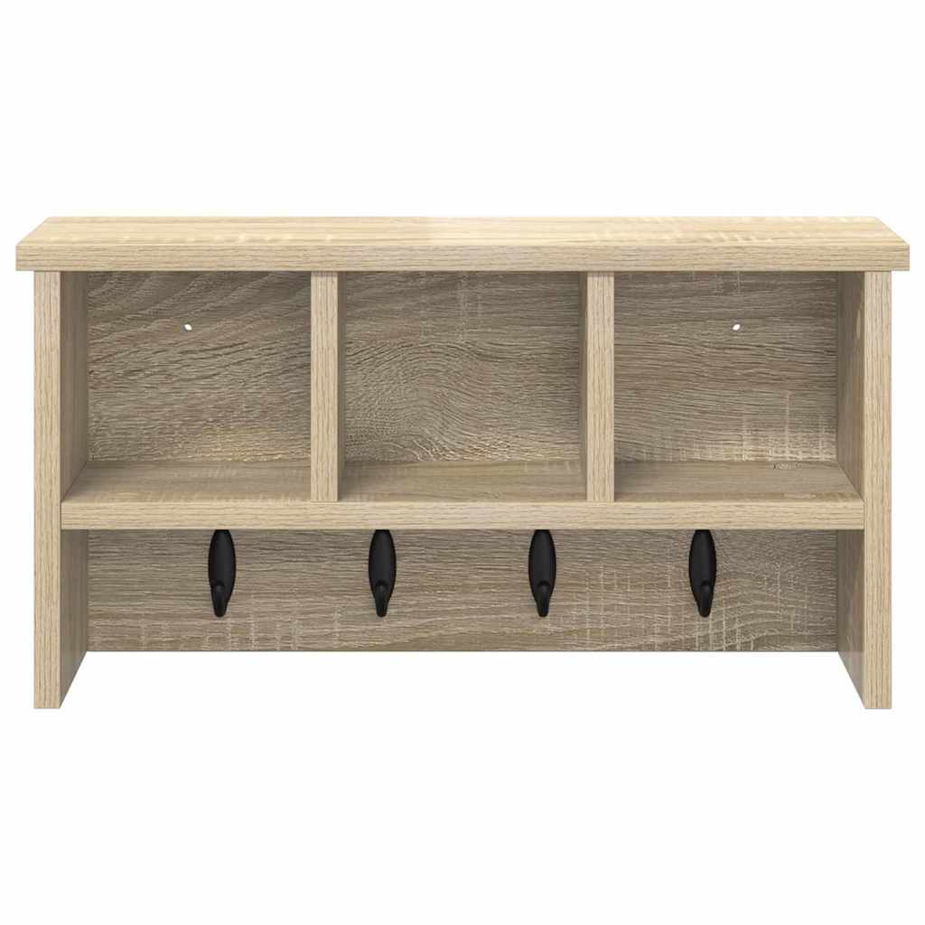 Vægmonteret Jakkeholder med hylde Sonoma eg 50 x 16 x 26 cm
