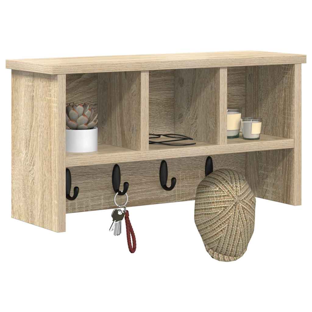Vægmonteret Jakkeholder med hylde Sonoma eg 50 x 16 x 26 cm