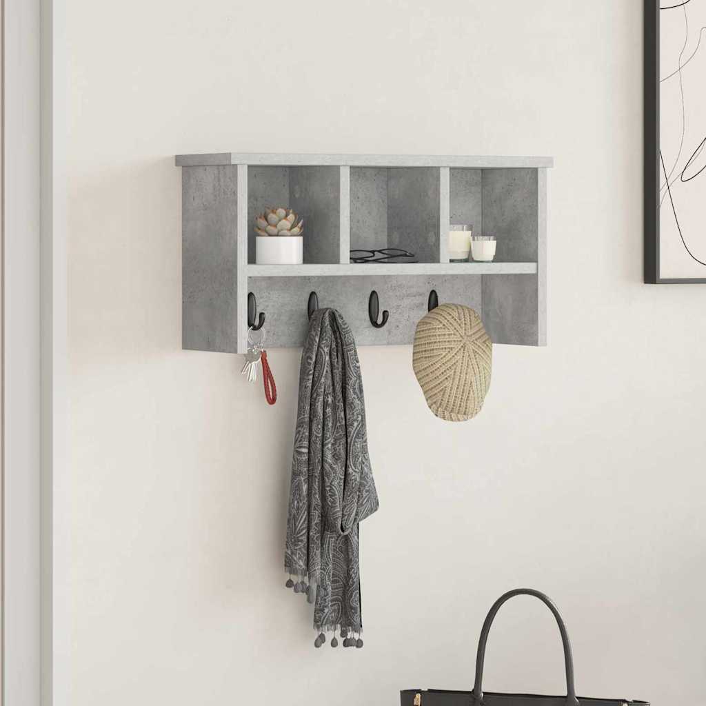 Vægmonteret Jakkeholder Vægmonteret Beton Grå 50 x 16 x 26 cm