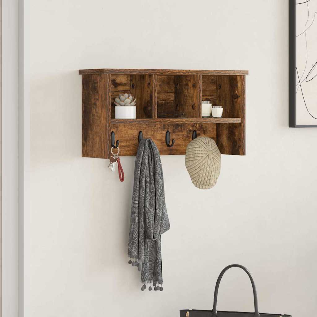 Vægmonteret Jakkeholder Vægmonteret Røget eg 50 x 16 x 26 cm