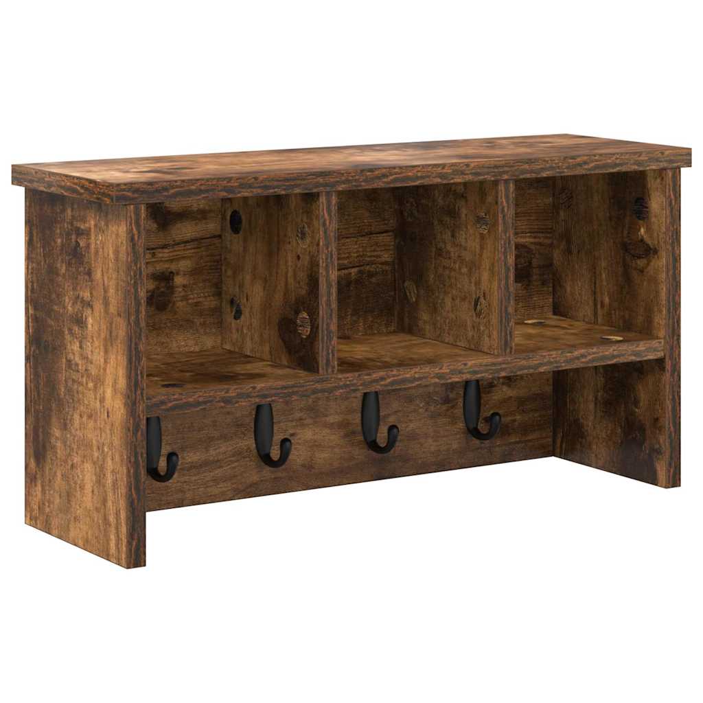 Vægmonteret Jakkeholder med hylde Røget eg 50 x 16 x 26 cm