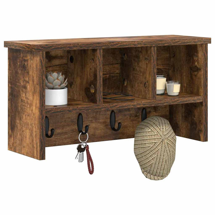 Vægmonteret Jakkeholder Vægmonteret Røget eg 50 x 16 x 26 cm