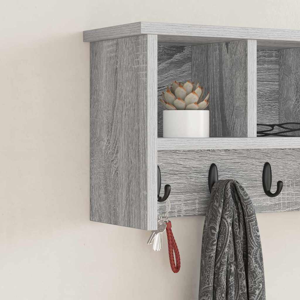 Vægmonteret Jakkeholder med hylde Grå Sonoma 50 x 16 x 26 cm