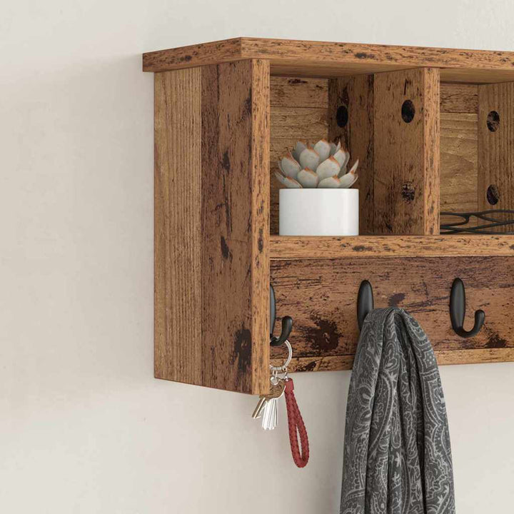 Vægmonteret Jakkeholder Vægmonteret Gammelt træ 50 x 16 x 26 cm