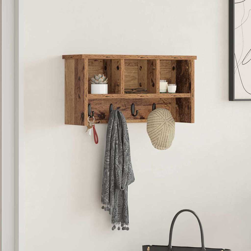 Vægmonteret Jakkeholder Vægmonteret Gammelt træ 50 x 16 x 26 cm