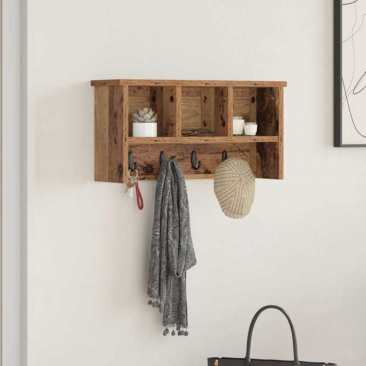 Vægmonteret Jakkeholder Vægmonteret Gammelt træ 50 x 16 x 26 cm
