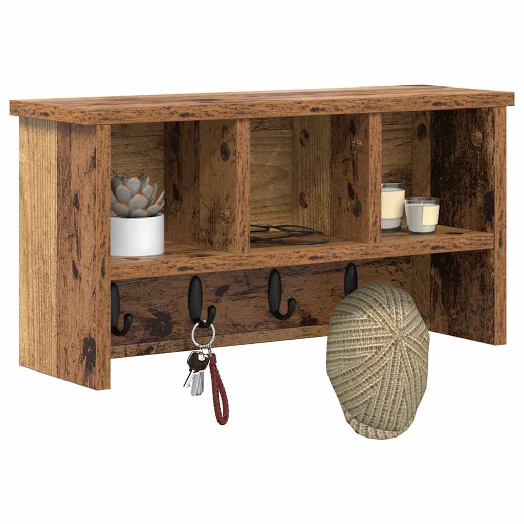 Vægmonteret Jakkeholder Vægmonteret Gammelt træ 50 x 16 x 26 cm