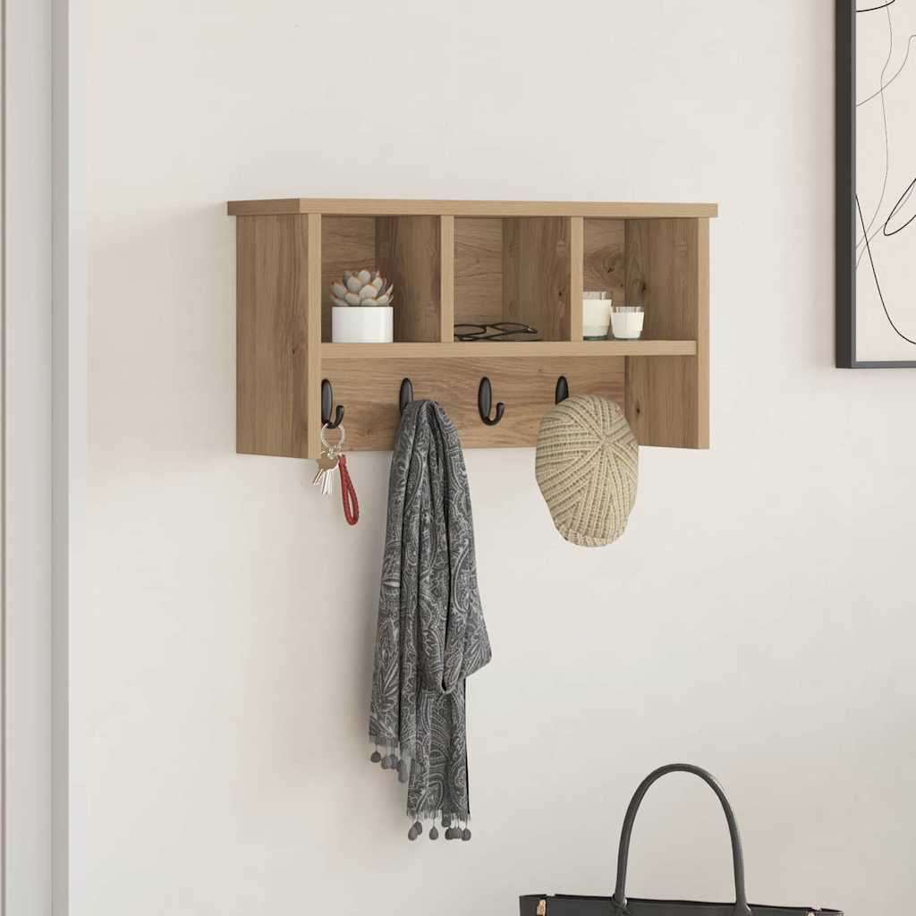 Vægmonteret Jakkeholder Artisan Egetræ 50 x 16 x 26 cm