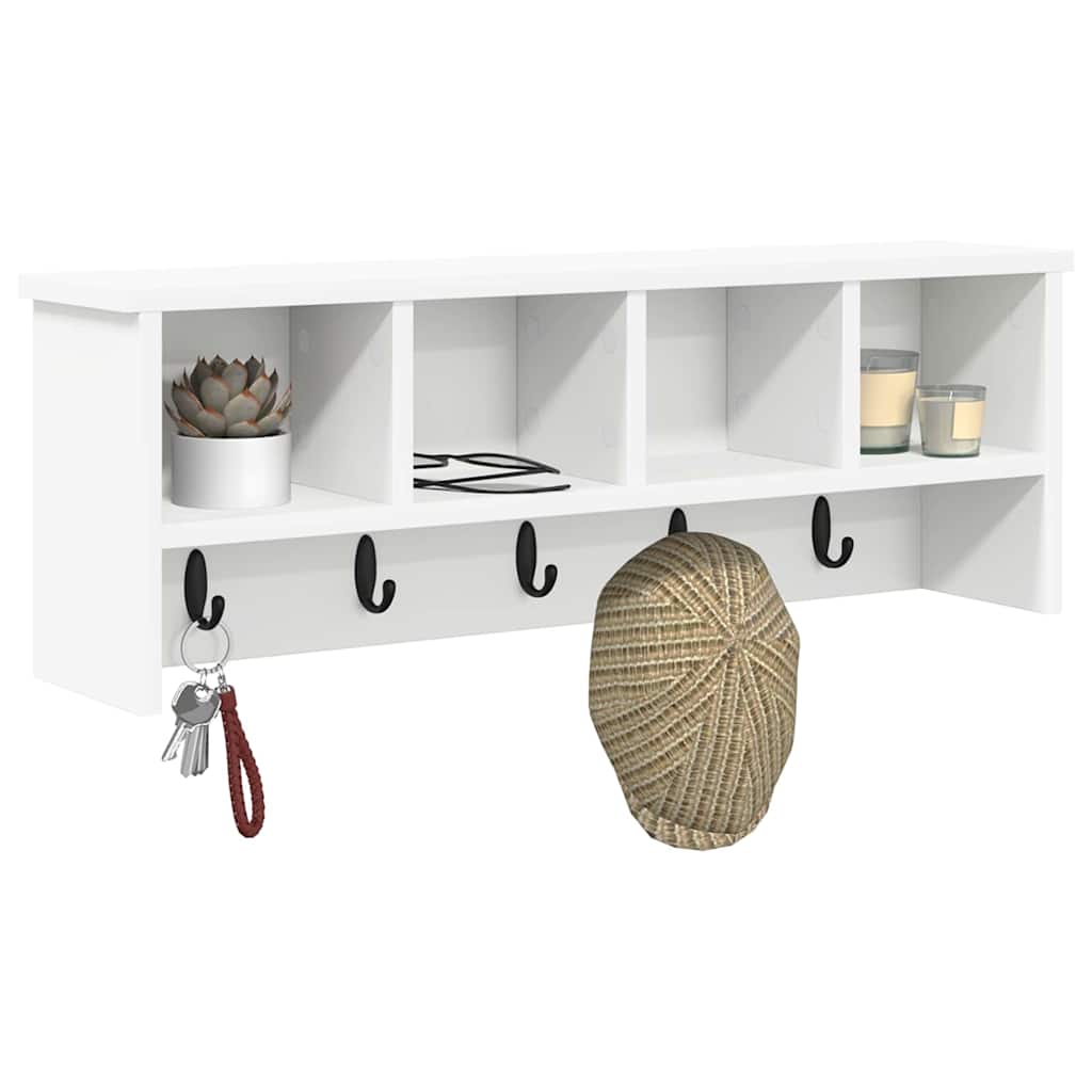 Vægmonteret Jakkeholder Hvid 75 x 16 x 26 cm Konstrueret træ