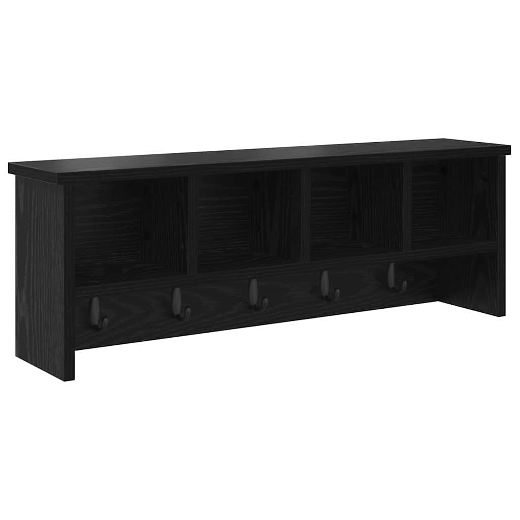 Vægmonteret Jakkeholder Sort eg 75 x 16 x 26 cm Konstrueret træ
