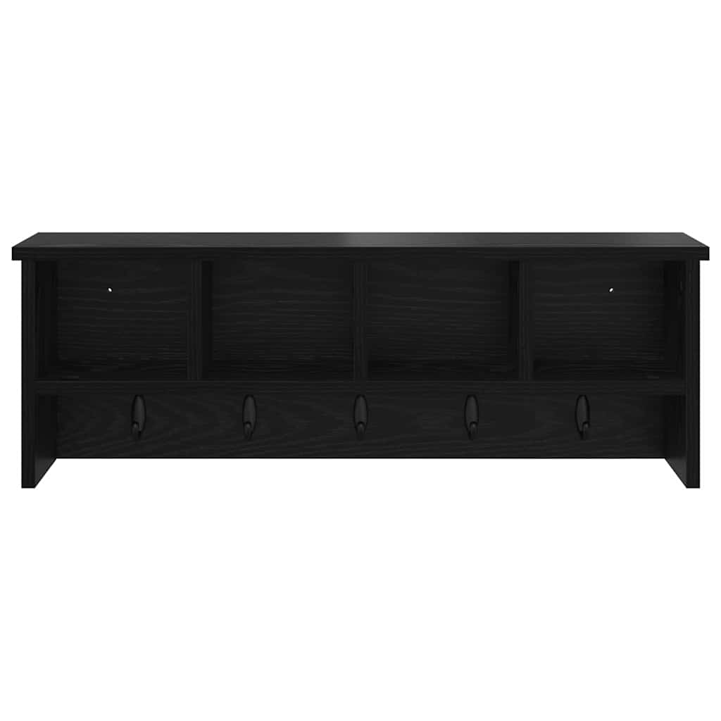 Vægmonteret Jakkeholder Sort eg 75 x 16 x 26 cm Konstrueret træ