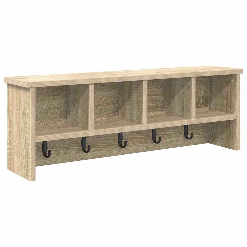 Vægmonteret Jakkeholder med hylde Sonoma eg 75 x 16 x 26 cm