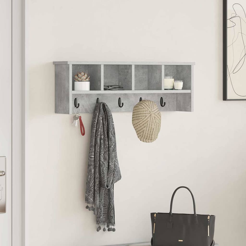 Vægmonteret Jakkeholder Vægmonteret Beton Grå 75 x 16 x 26 cm