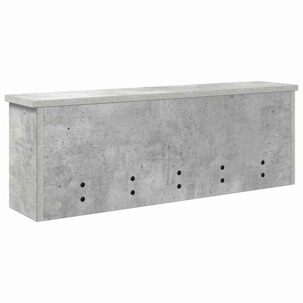 Vægmonteret Jakkeholder med hylde Beton Grå 75 x 16 x 26 cm