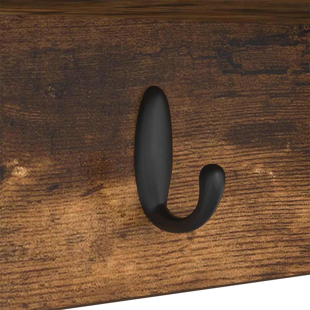 Vægmonteret Jakkeholder Vægmonteret Røget eg 75 x 16 x 26 cm