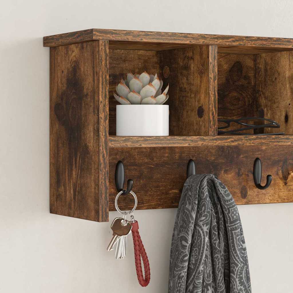 Vægmonteret Jakkeholder Vægmonteret Røget eg 75 x 16 x 26 cm