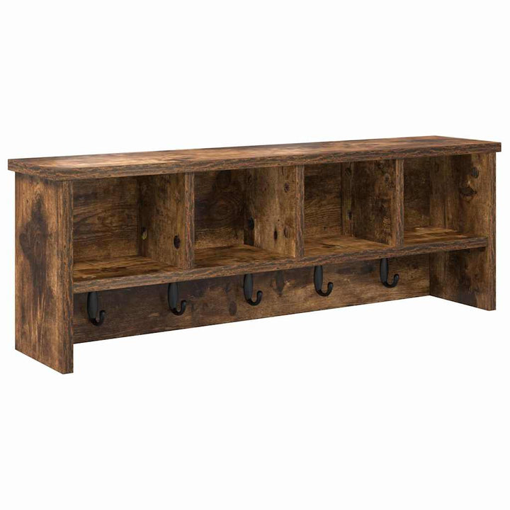 Vægmonteret Jakkeholder med hylde Røget eg 75 x 16 x 26 cm