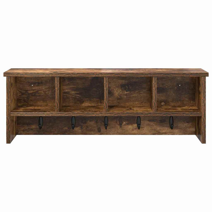 Vægmonteret Jakkeholder med hylde Røget eg 75 x 16 x 26 cm
