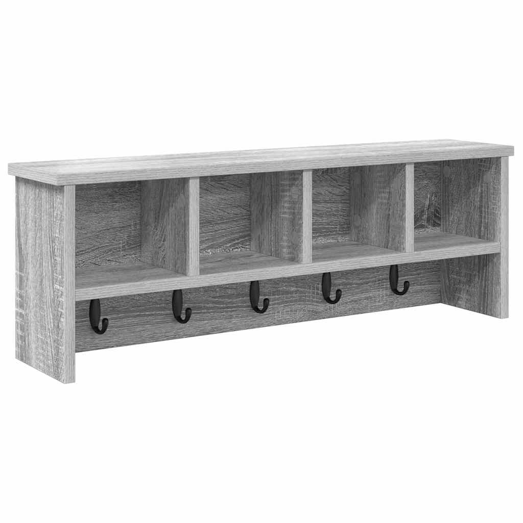 Vægmonteret Jakkeholder med hylde Grå Sonoma 75 x 16 x 26 cm