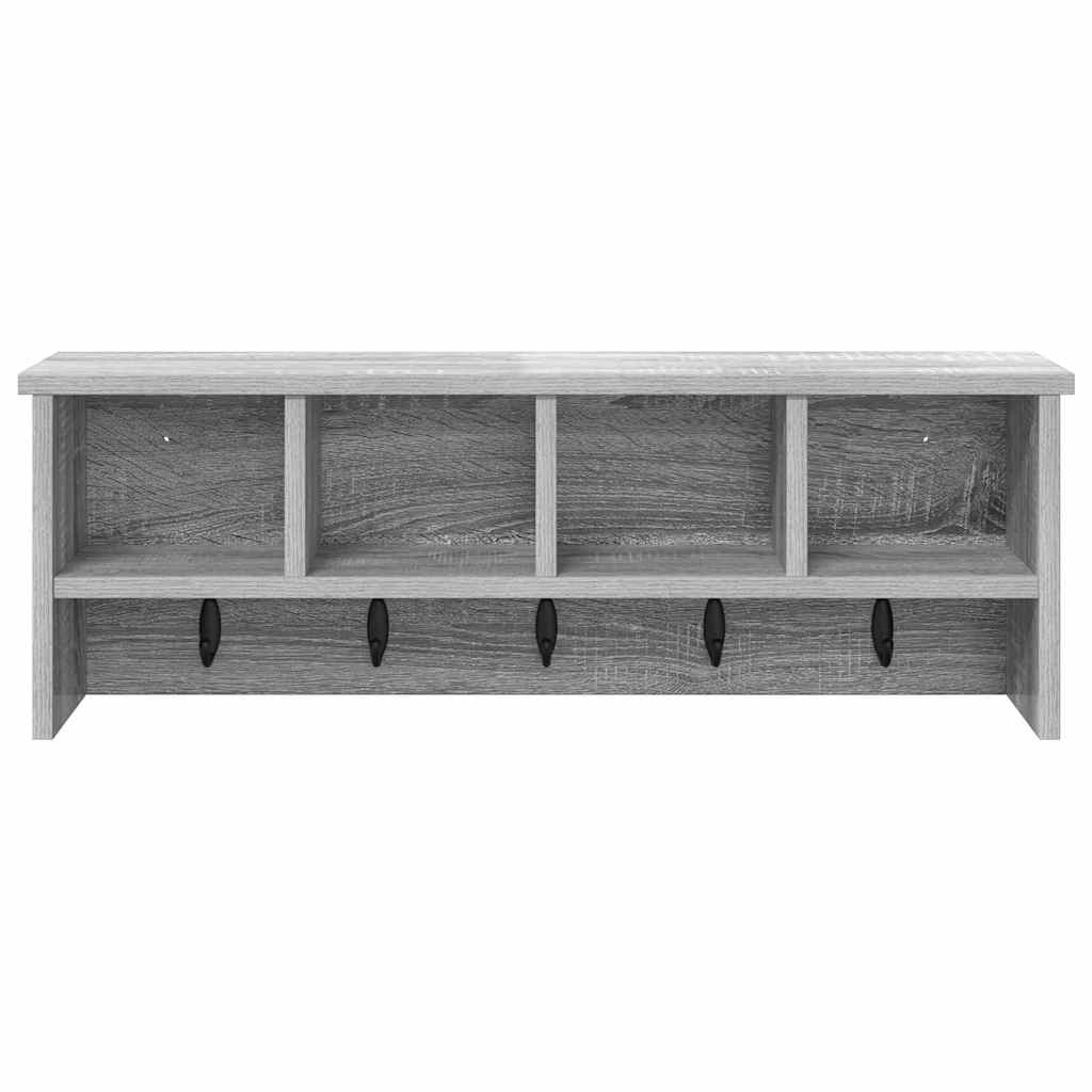 Vægmonteret Jakkeholder med hylde Grå Sonoma 75 x 16 x 26 cm