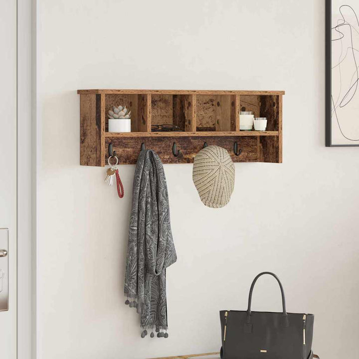 Vægmonteret Jakkeholder Vægmonteret Gammelt træ 75 x 16 x 26 cm