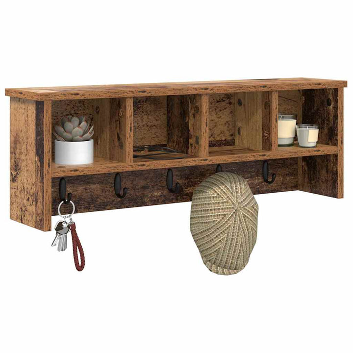 Vægmonteret Jakkeholder Vægmonteret Gammelt træ 75 x 16 x 26 cm