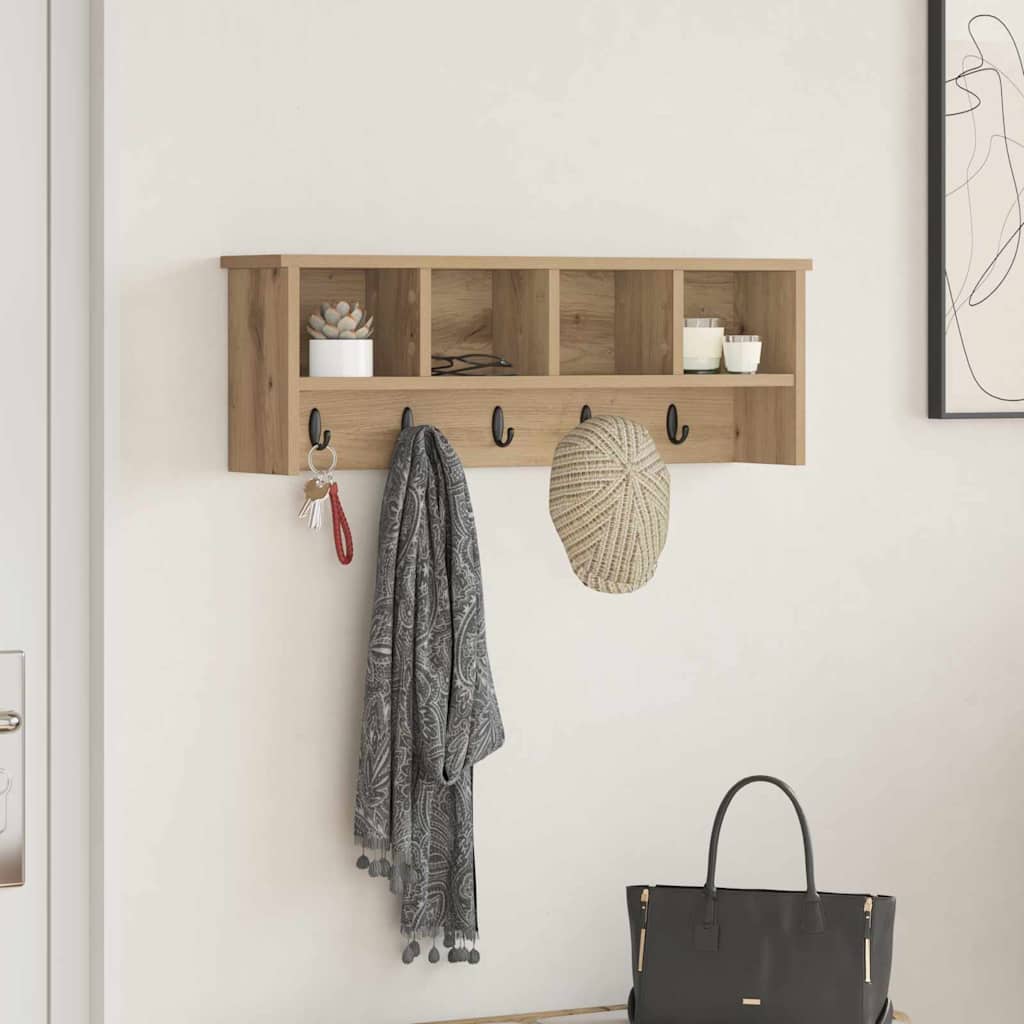 Vægmonteret Jakkeholder Artisan Egetræ 75 x 16 x 26 cm