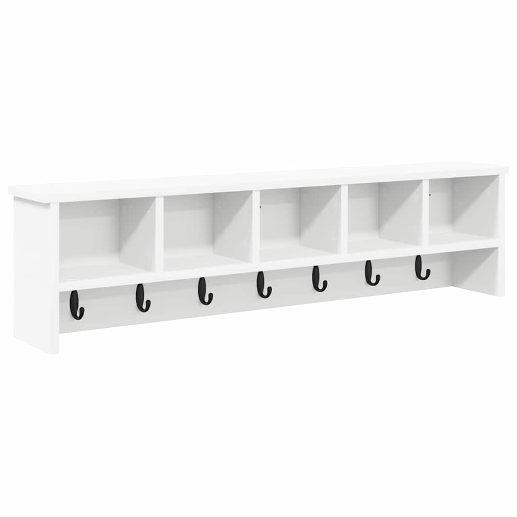 Vægmonteret Jakkeholder Hvid 100 x 16 x 26 cm Konstrueret træ