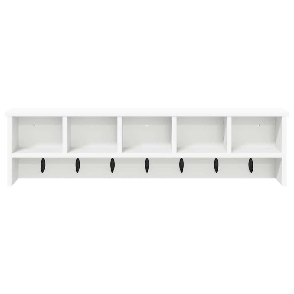 Vægmonteret Jakkeholder Hvid 100 x 16 x 26 cm Konstrueret træ