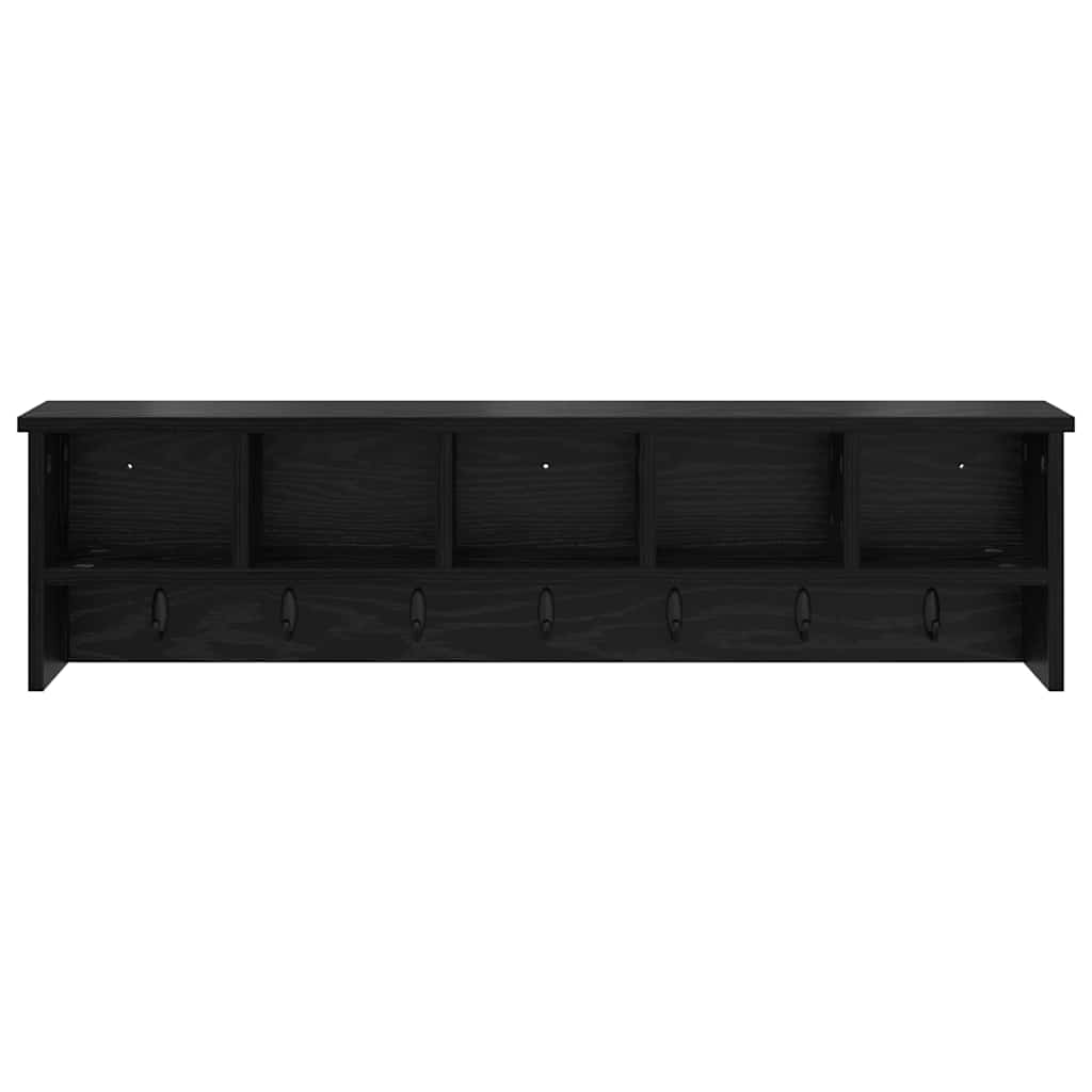 Vægmonteret Jakkeholder med hylde Sort eg 100 x 16 x 26 cm