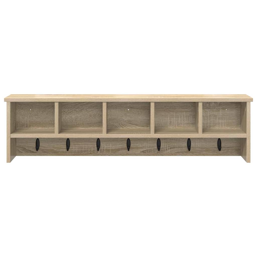 Vægmonteret Jakkeholder med hylde Sonoma eg 100 x 16 x 26 cm