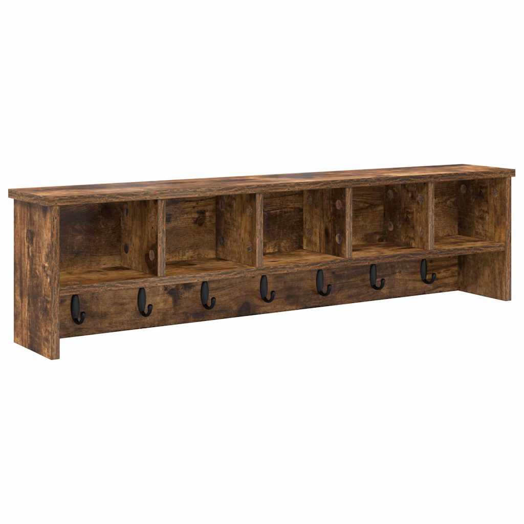 Vægmonteret Jakkeholder med hylde Røget eg 100 x 16 x 26 cm