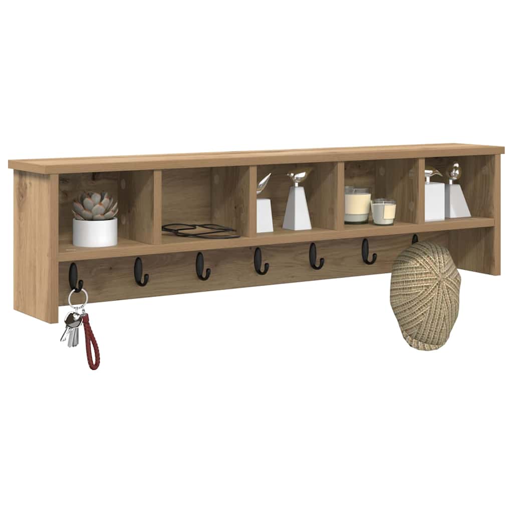 Vægmonteret Jakkeholder Artisan Egetræ 100 x 16 x 26 cm