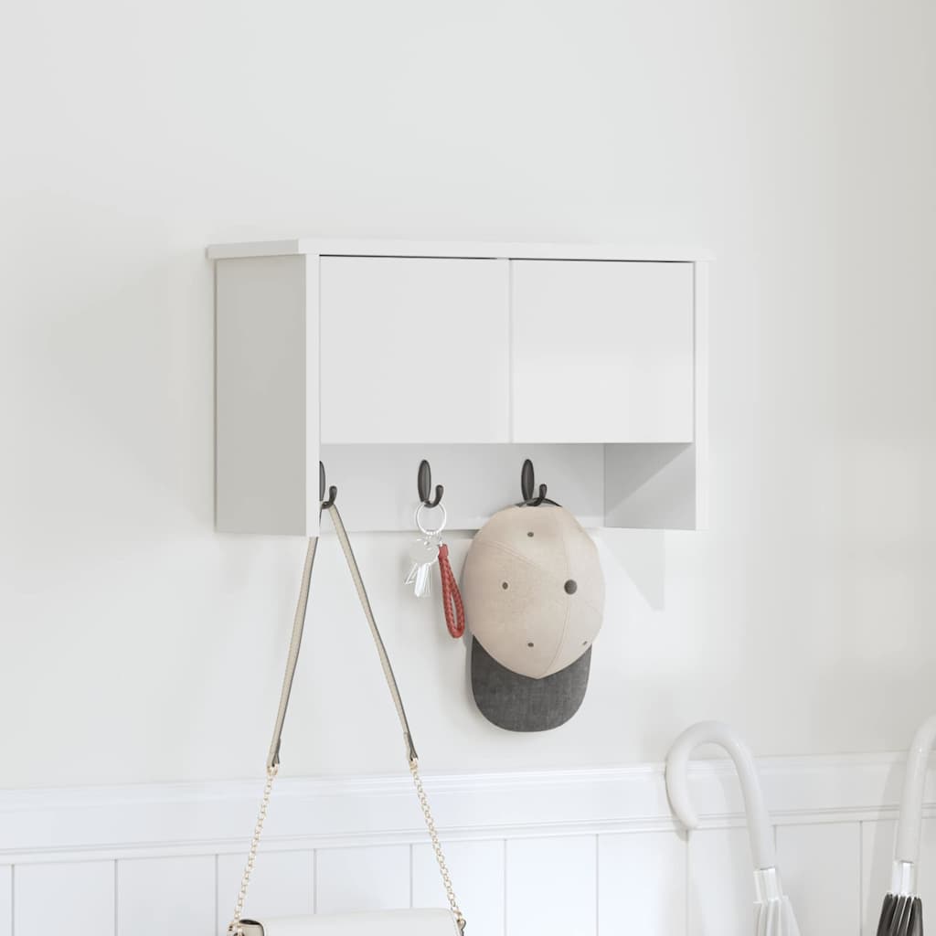 Vægmonteret Jakkeholder Vægmonteret Hvid 50 x 20 x 30 cm
