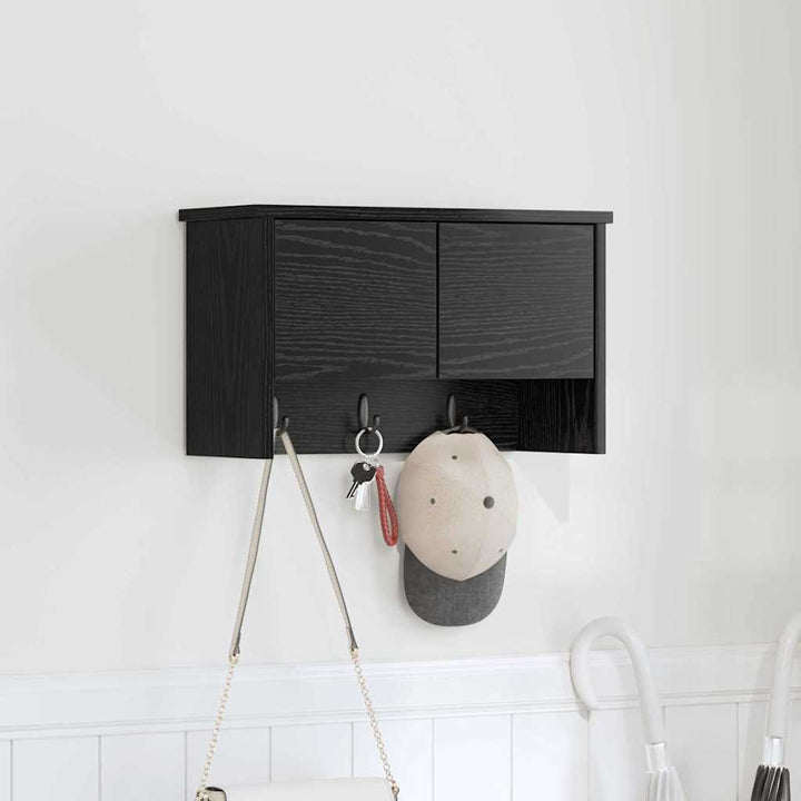 Vægmonteret Jakkeholder Vægmonteret Sort eg 50 x 20 x 30 cm
