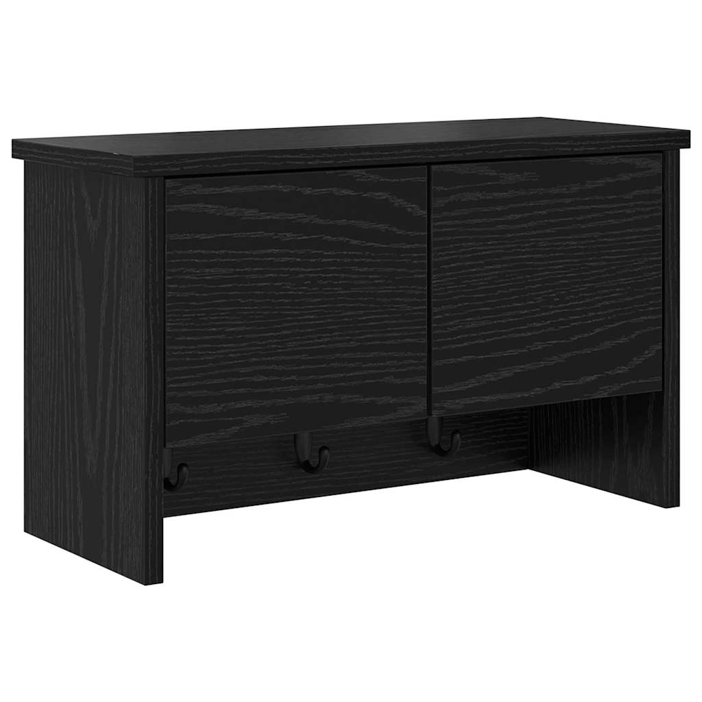 Vægmonteret Jakkeholder Vægmonteret Sort eg 50 x 20 x 30 cm