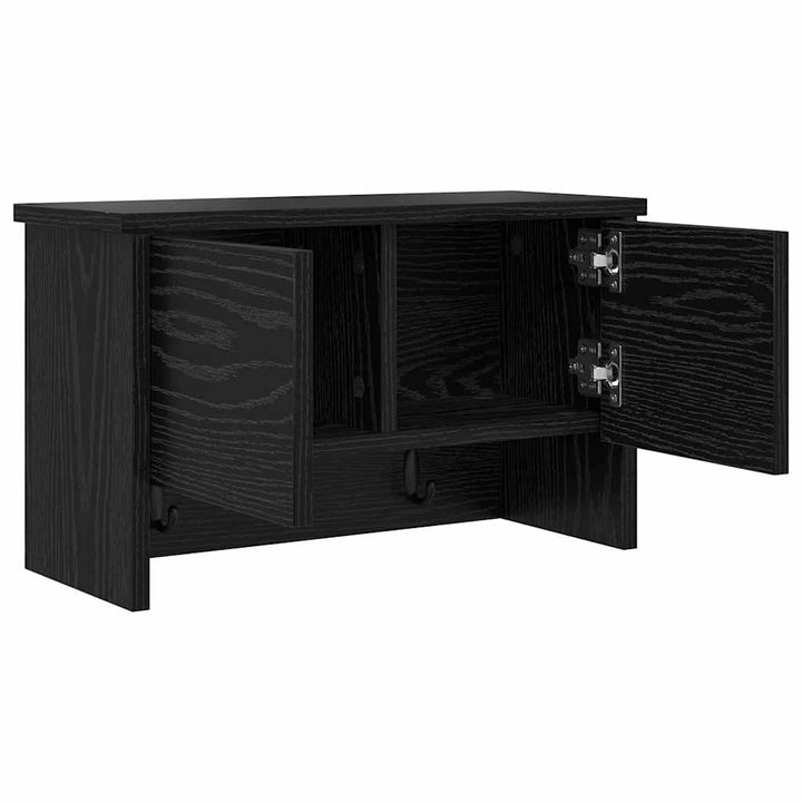 Vægmonteret Jakkeholder Vægmonteret Sort eg 50 x 20 x 30 cm