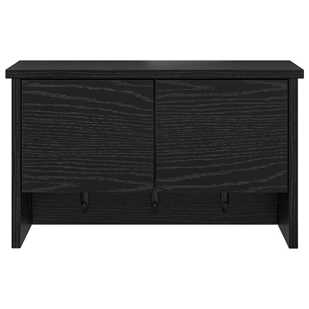 Vægmonteret Jakkeholder Vægmonteret Sort eg 50 x 20 x 30 cm