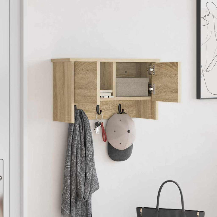 Vægmonteret Jakkeholder med hylde Sonoma eg 50 x 20 x 30 cm